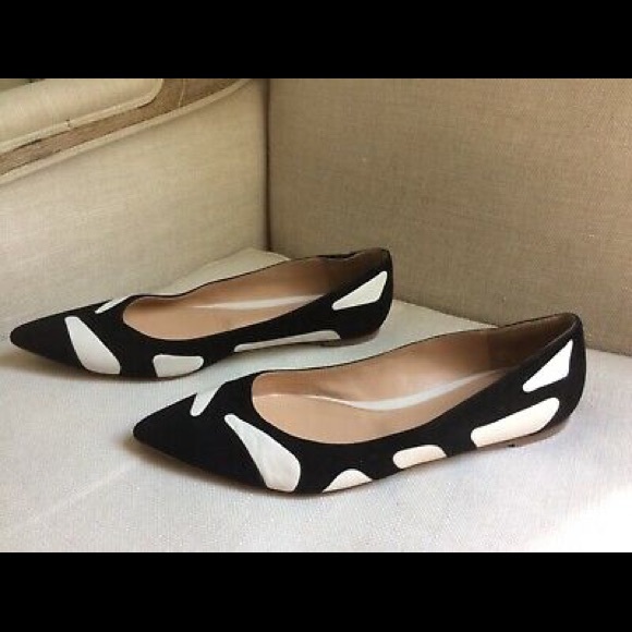 Ballet Flats Black Suede Leather